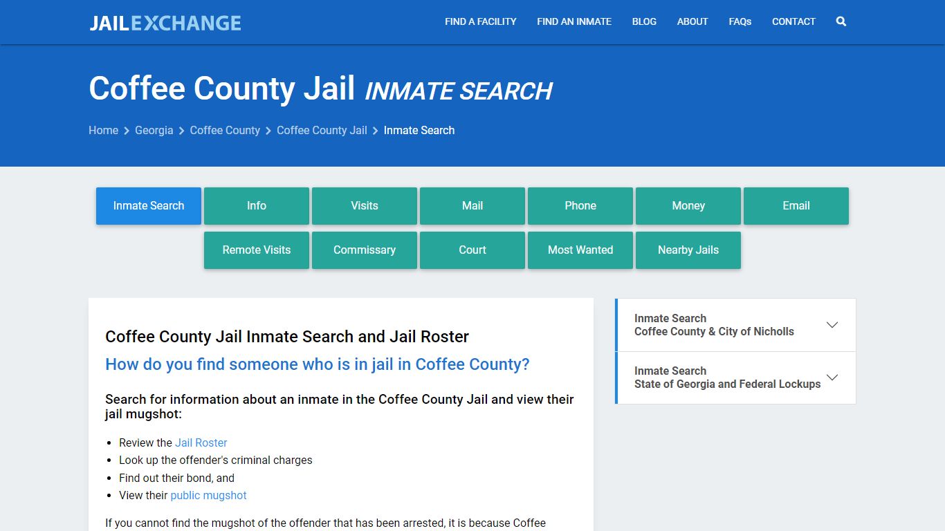 Inmate Search: Roster & Mugshots - Coffee County Jail, GA