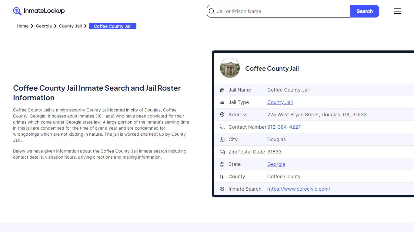 Coffee County Jail Inmate Search - Douglas Georgia - Inmate Lookup