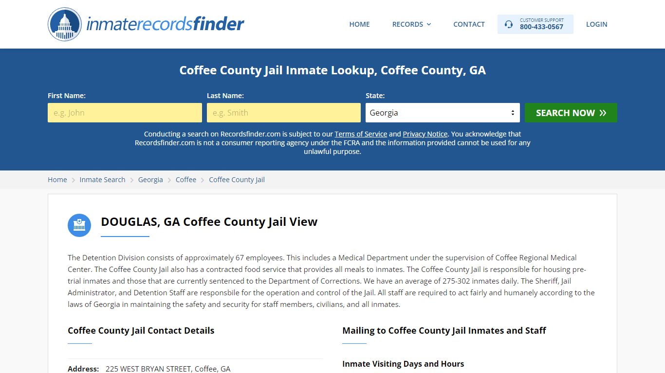 Coffee County Jail Roster & Inmate Search, Coffee County, GA